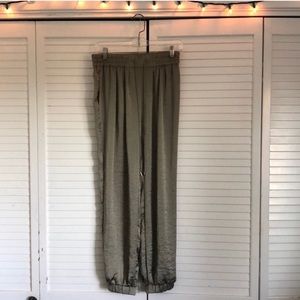 Olive Green Flowy Joggers